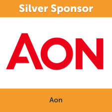 The logo for Aon with the words "Silver Sponsor."