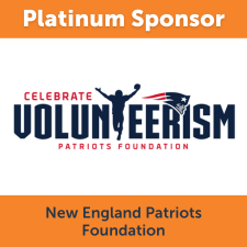The logo for the New England Patriots Foundation with the words "Platinum Sponsor."